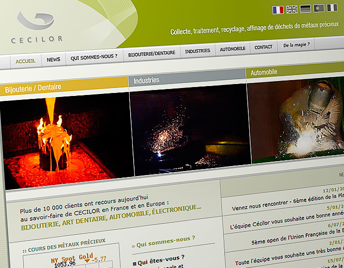 Cecilor website (homepage)