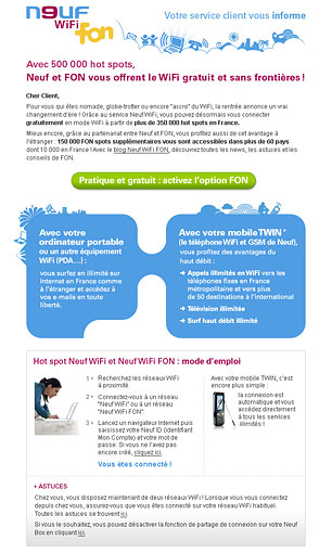 Newsletter Neuf