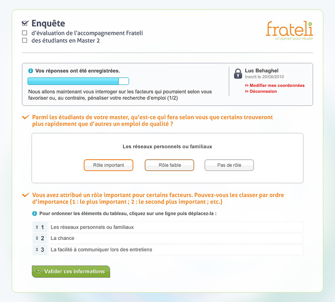 Étape du questionnaire (2)